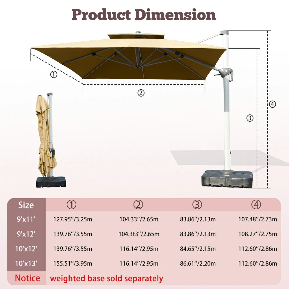 Domi Cantilever Patio Umbrella #Color_Beige