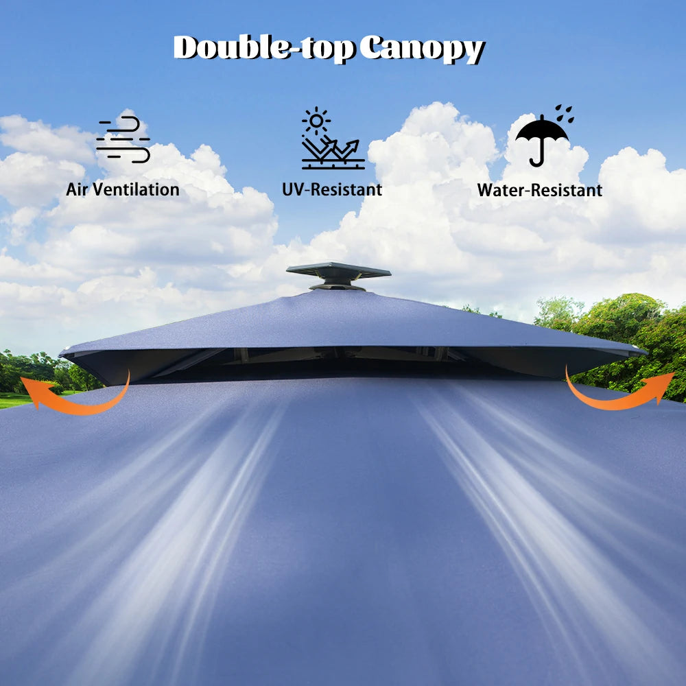 domi cantilever umbrella with light#color_Navy Blue