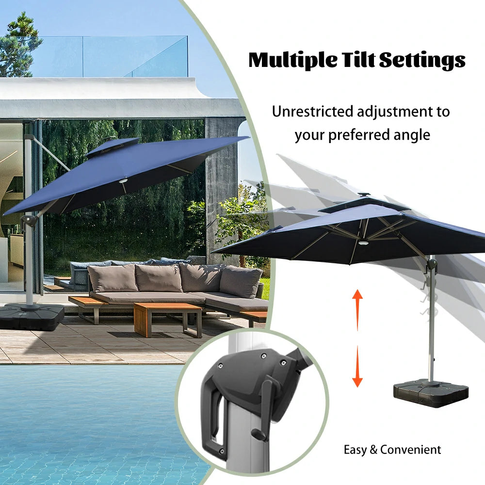 domi cantilever umbrella with light#color_Navy Blue