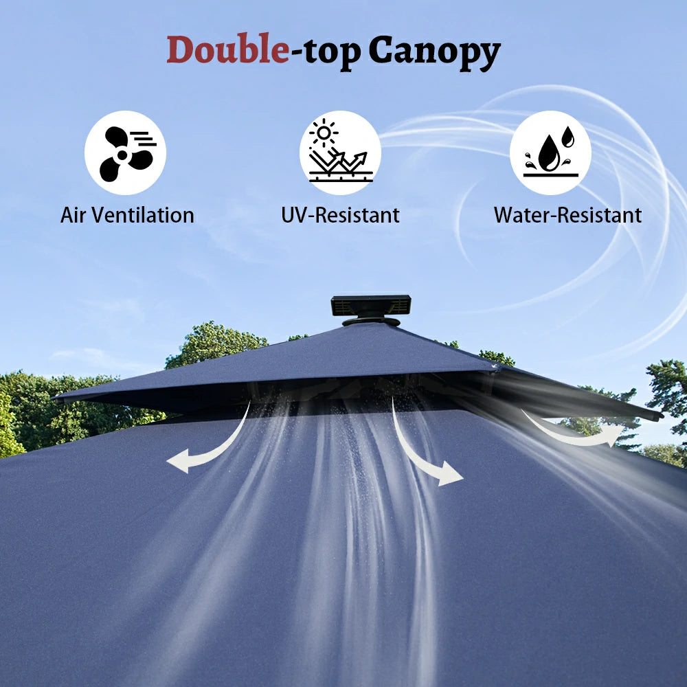 domi cantilever umbrella square with light#color_Navy Blue