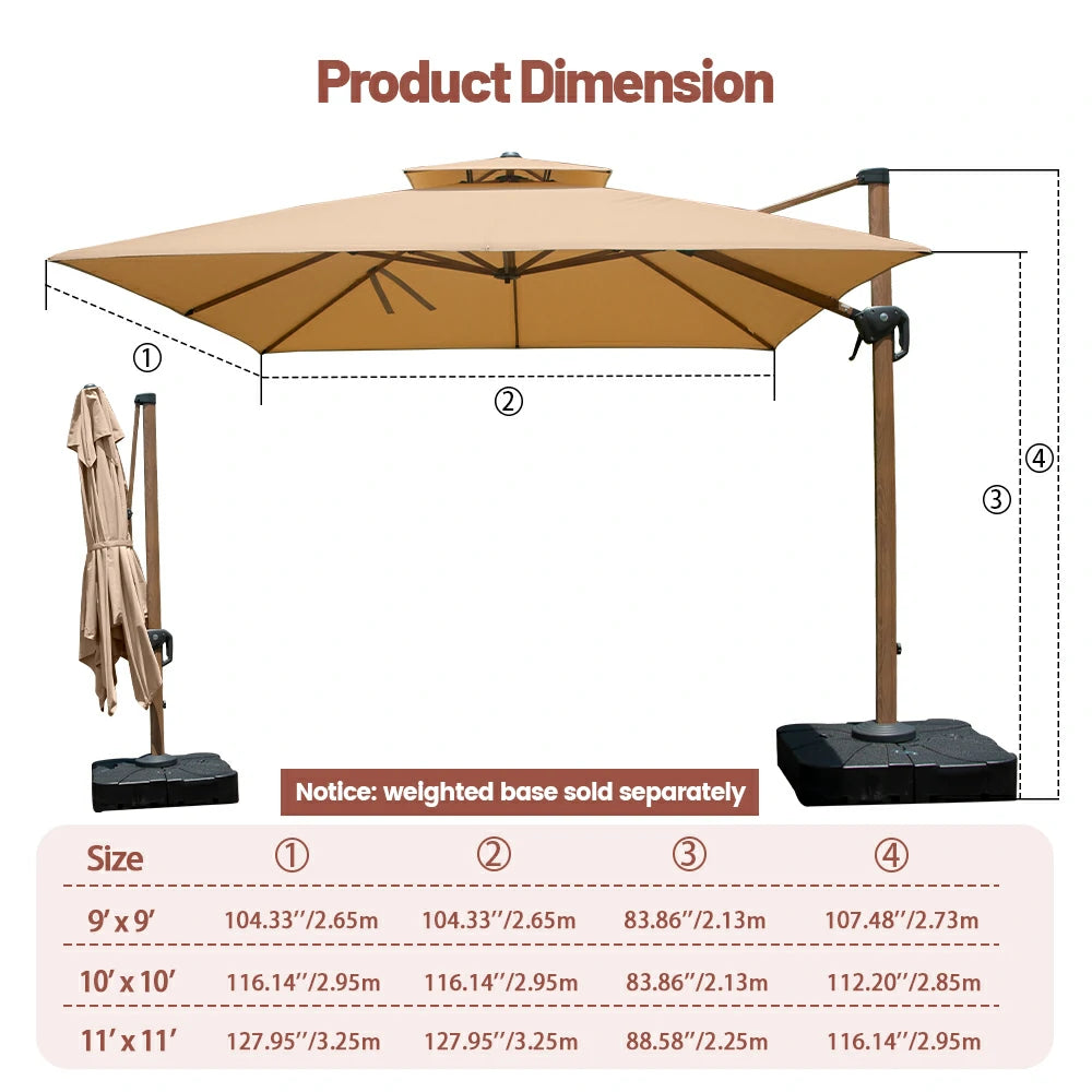 domi cantilever umbrella #color_Beige