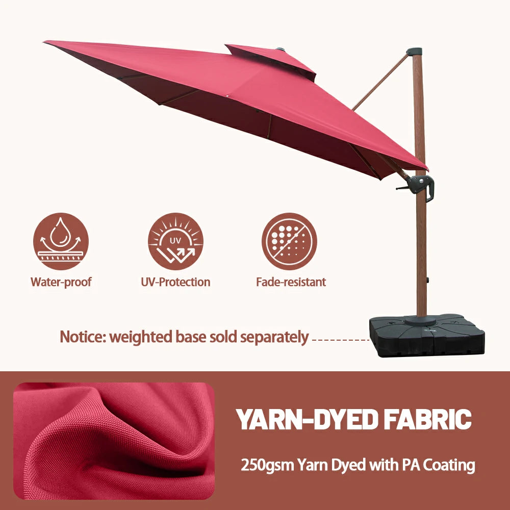 domi cantilever umbrella #color_Brick Red