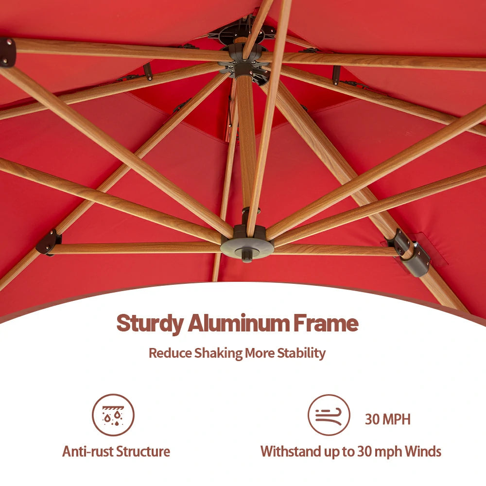 domi cantilever umbrella #color_Brick Red