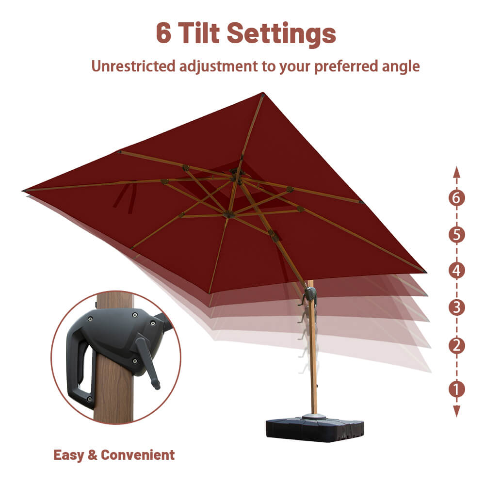 domi cantilever umbrella #color_Brick Red