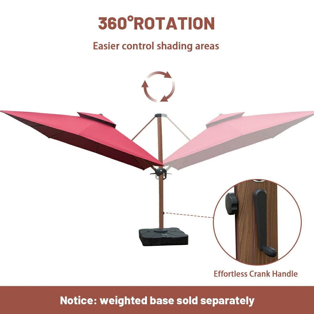 domi cantilever umbrella #color_Brick Red