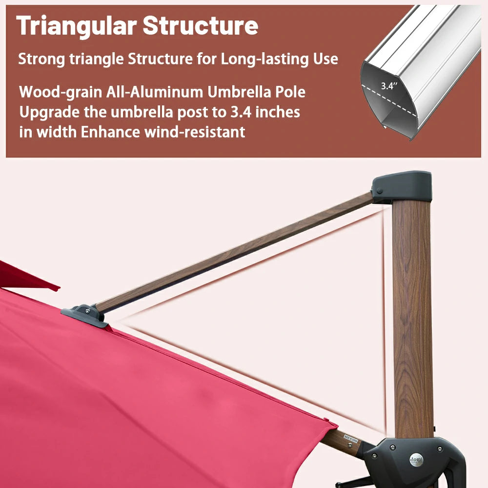 domi cantilever umbrella #color_Brick Red