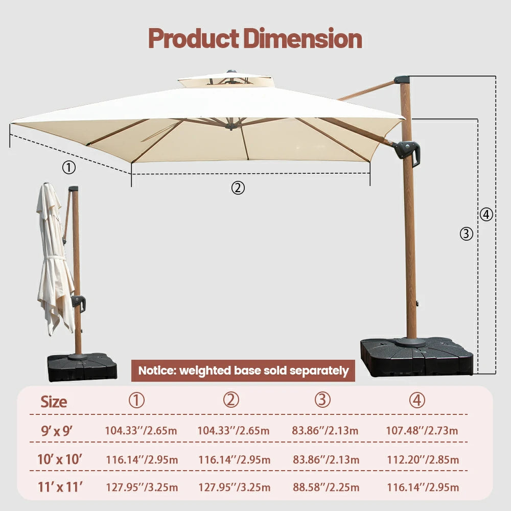 domi cantilever umbrella #color_Cream