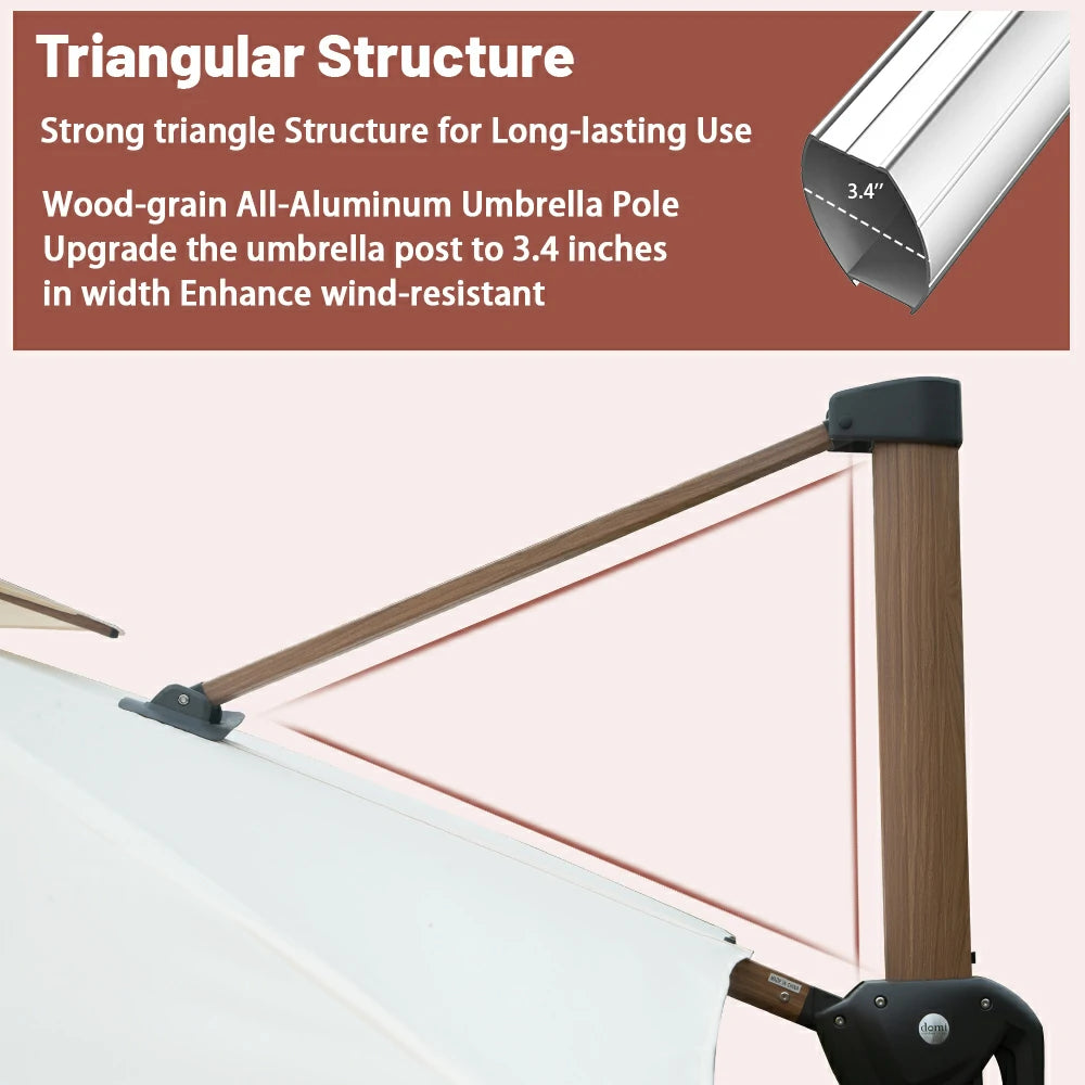 domi cantilever umbrella #color_Cream