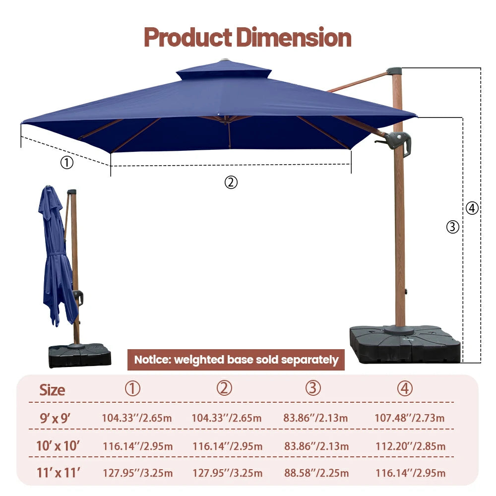 domi cantilever umbrella #color_Navy Blue