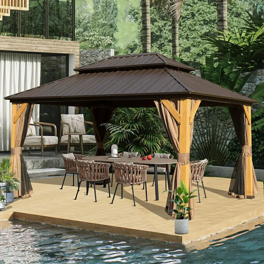 Domi Outdoor Living wood gazebo#size_10' x 14'