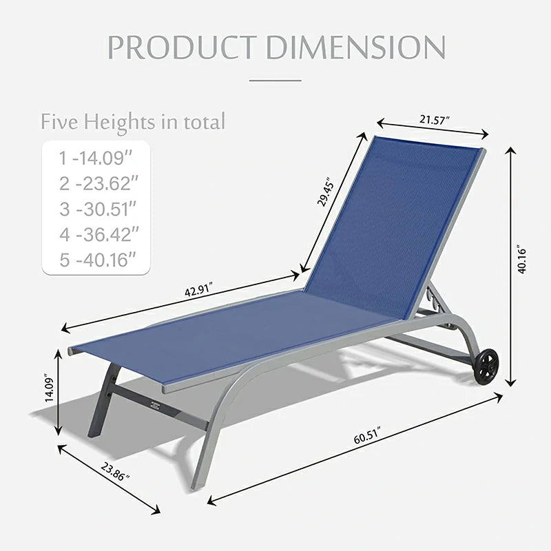 Domi Outdoor Living chaise lounge#color_navy blue