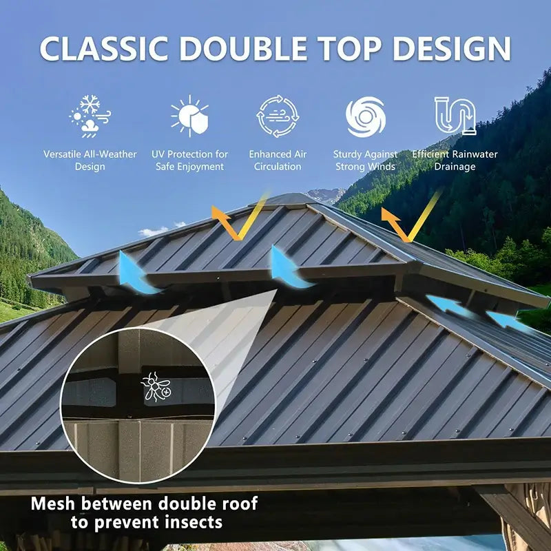 Domi Outdoor Living Hardtop Gazebo#size_12'x12'