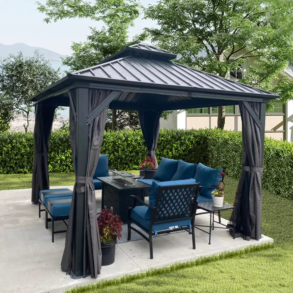 Hardtop Gazebo Classic W/ Netting & Curtain