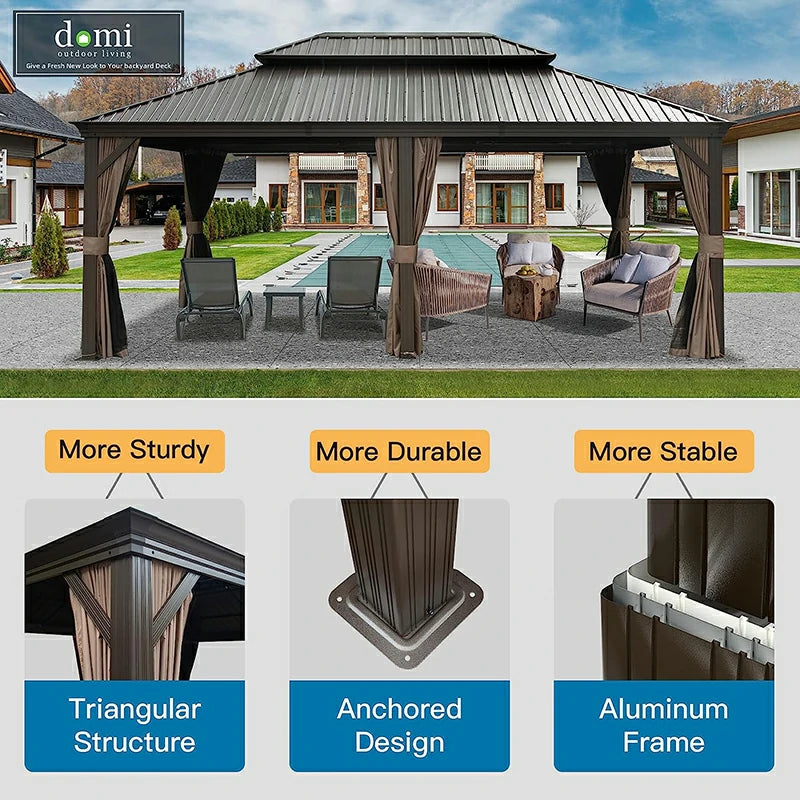 Domi Outdoor Living Hardtop Gazebo#size_14'x20'
