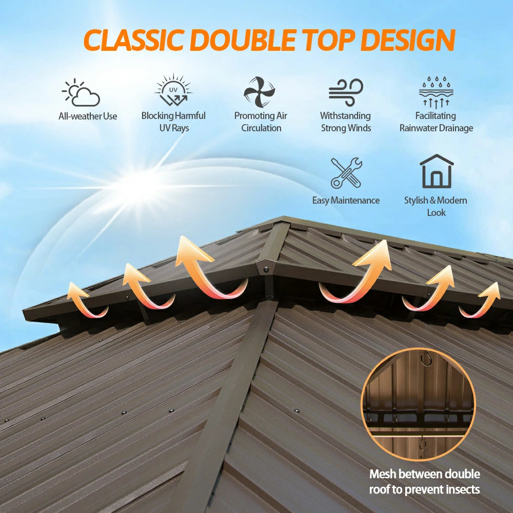 Domi Outdoor Living Hardtop Gazebo#size_14'x22'