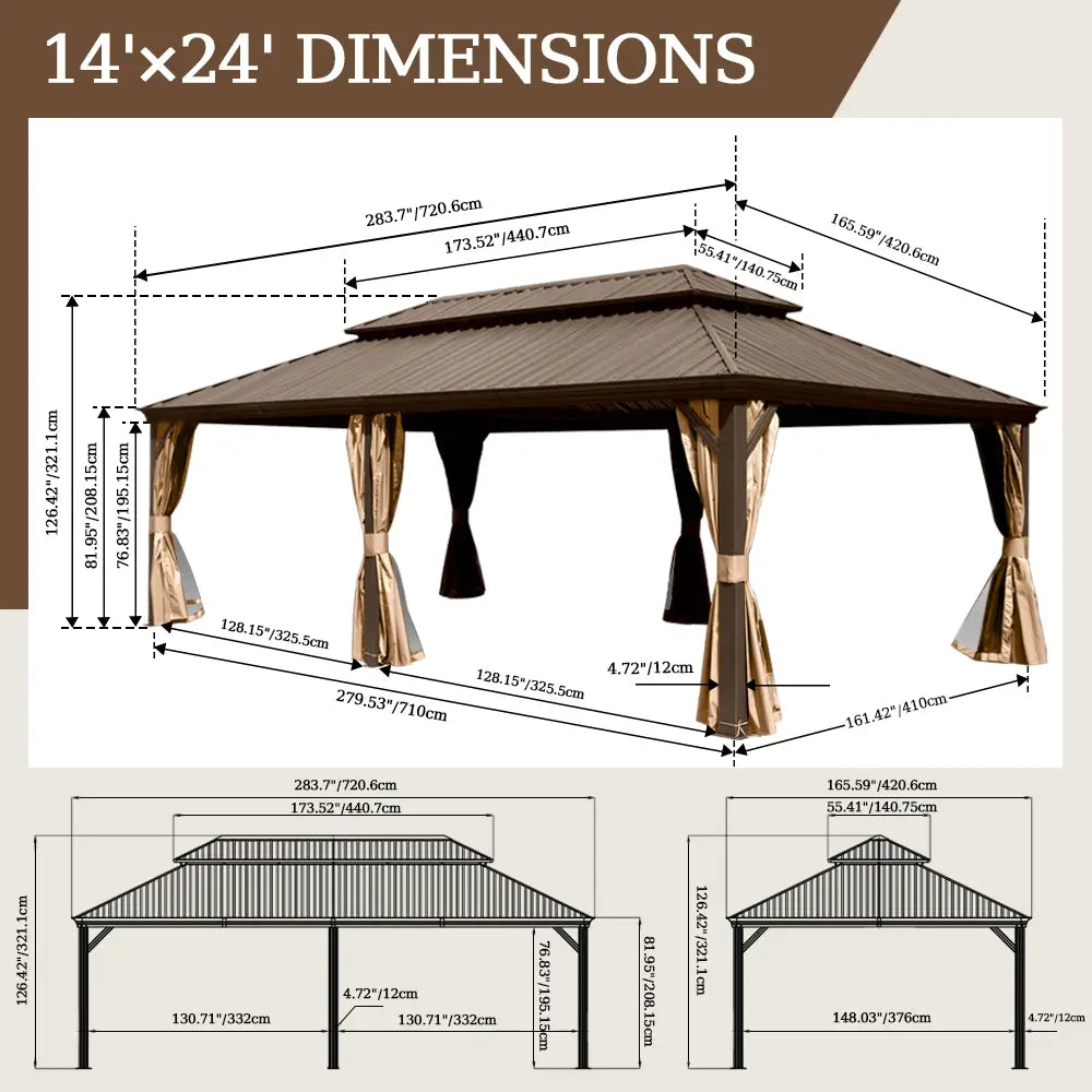 Domi Outdoor Living Hardtop Gazebo#size_14'x24'