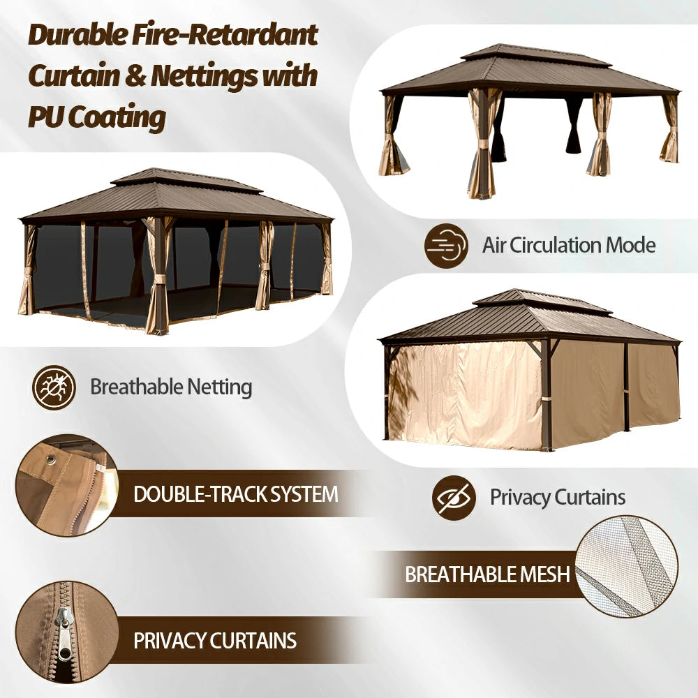Domi Outdoor Living Hardtop Gazebo#size_14'x24'