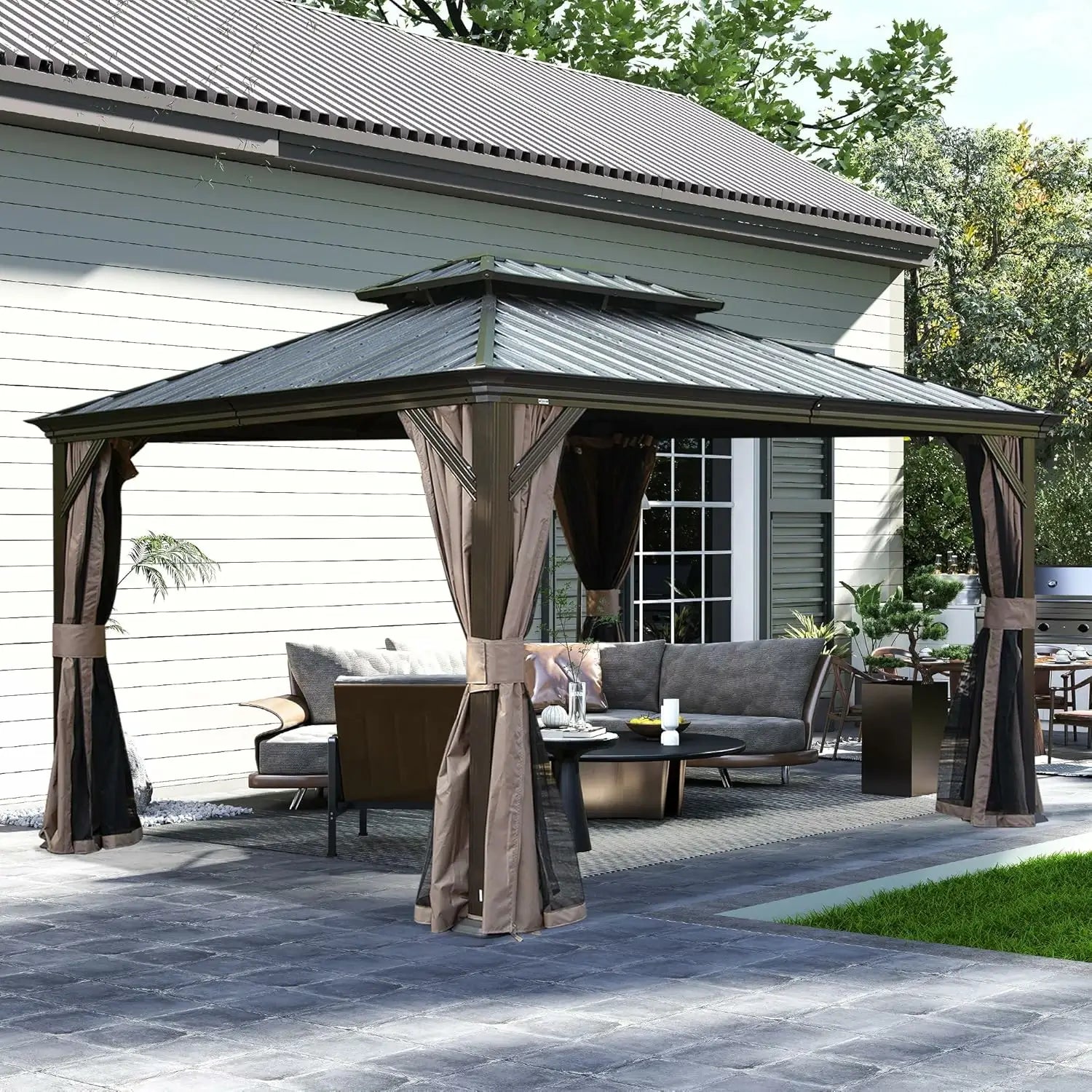 Domi outdoor living Hardtop gazebo#size_10'x13'