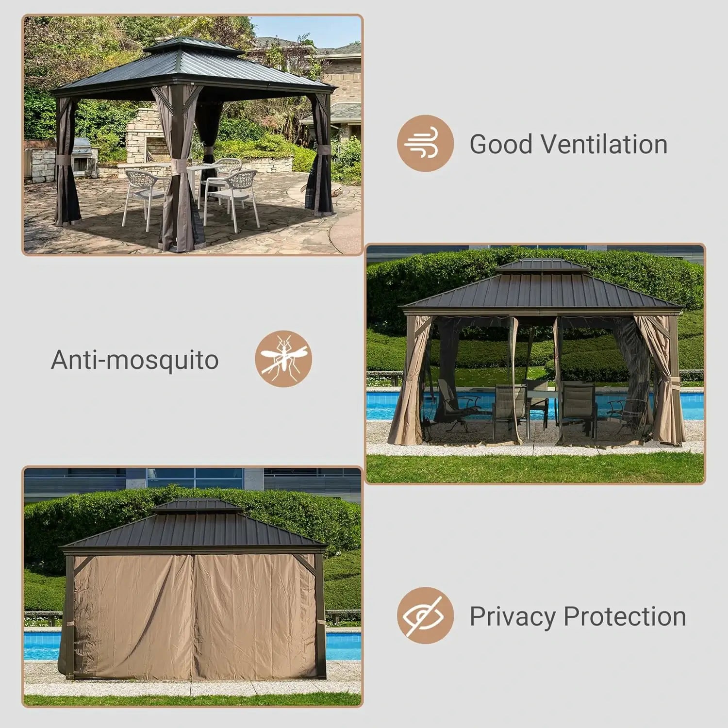Domi outdoor living Hardtop gazebo#size_10'x13'