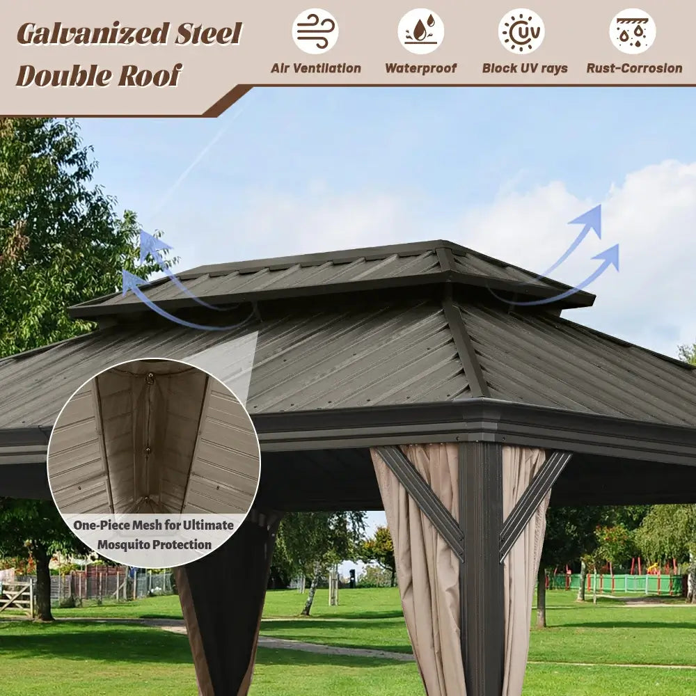 Domi outdoor living Hardtop gazebo#size_11'x13'