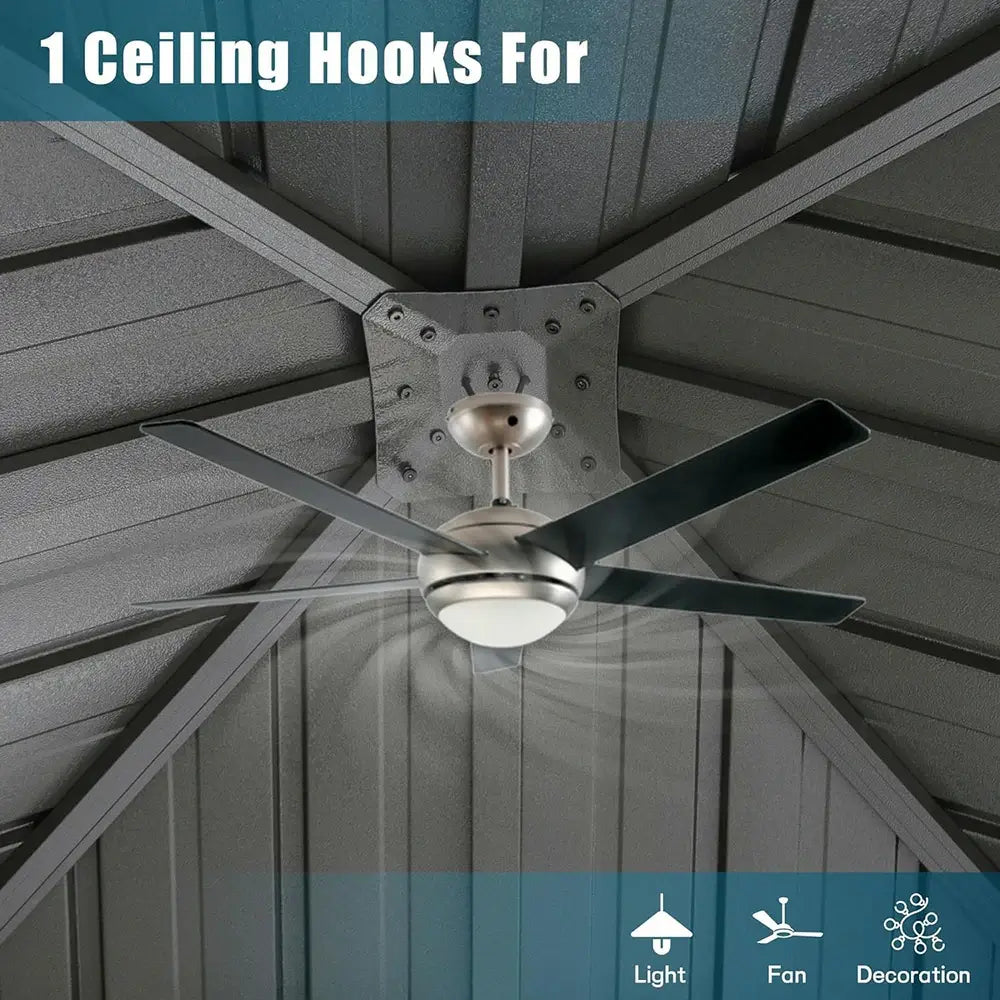 Domi Outdoor Living hardtop gazebo gray#size_12'x12'