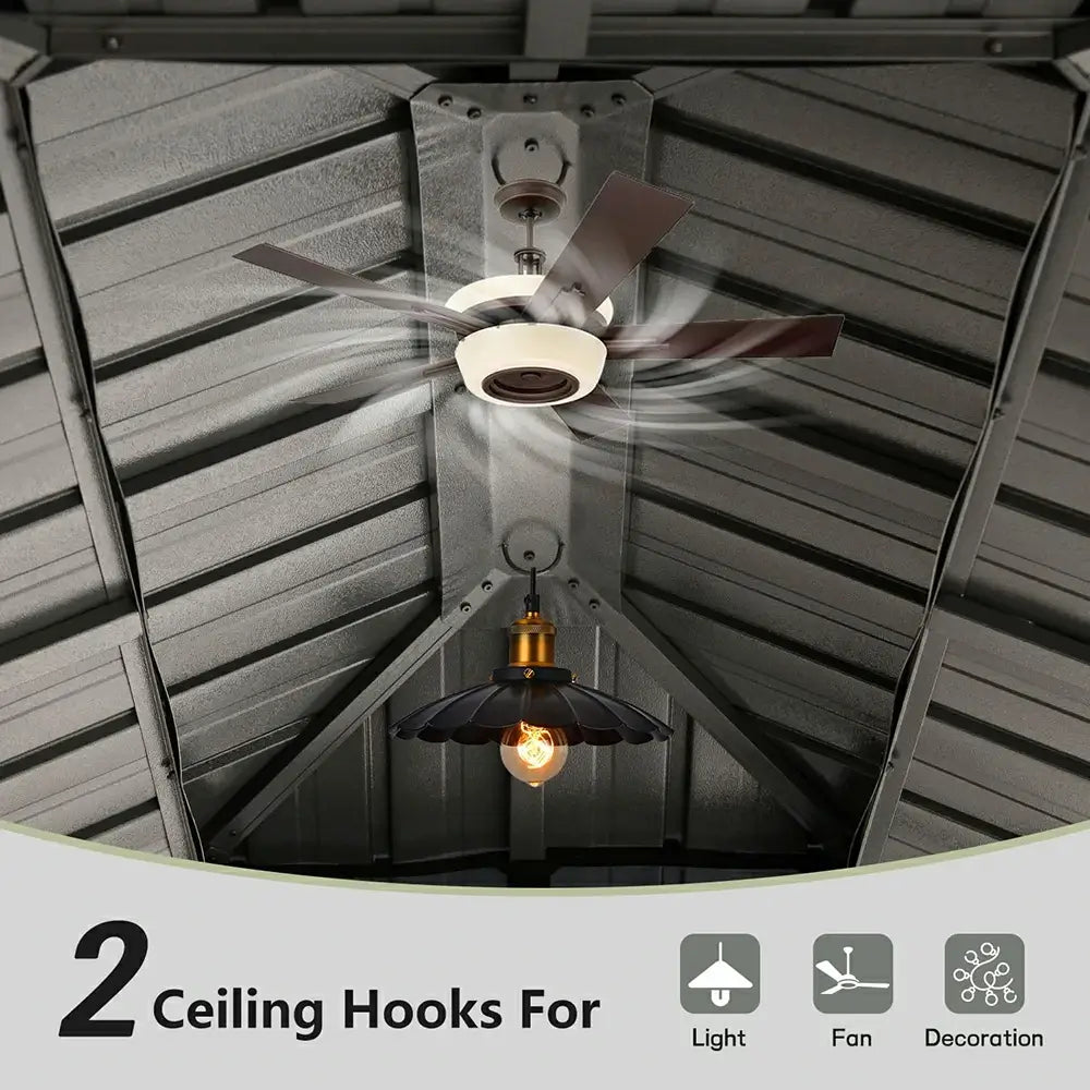 Domi Outdoor Living hardtop gazebo gray#size_12'x14'