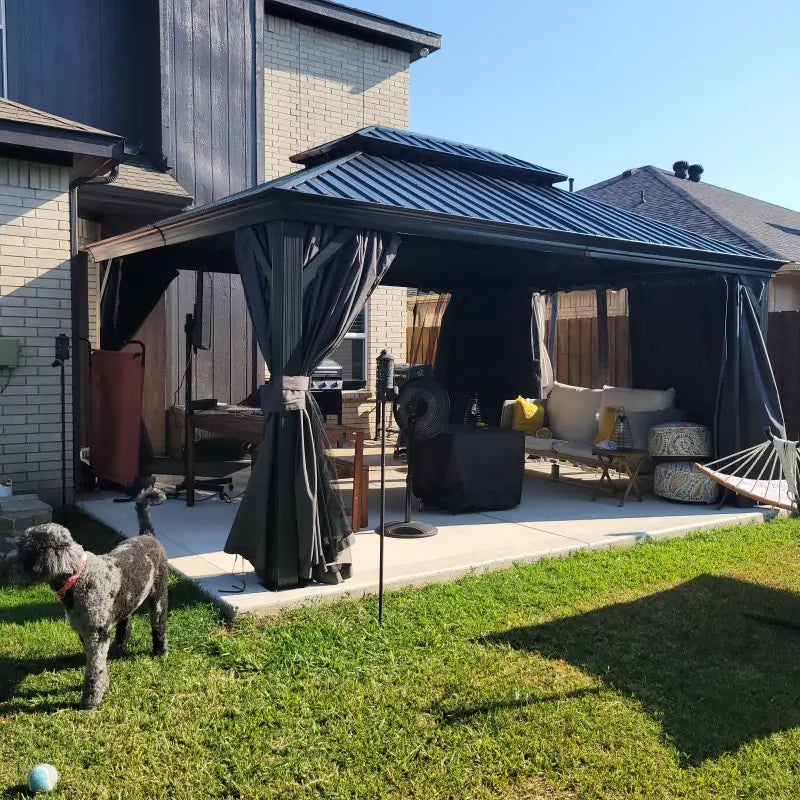 Domi Outdoor Living hardtop gazebo gray#size_12'x16'