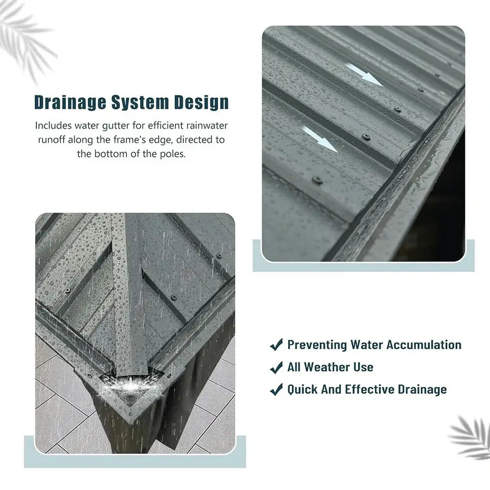 Domi Outdoor Living hardtop gazebo gray#size_12'x18'