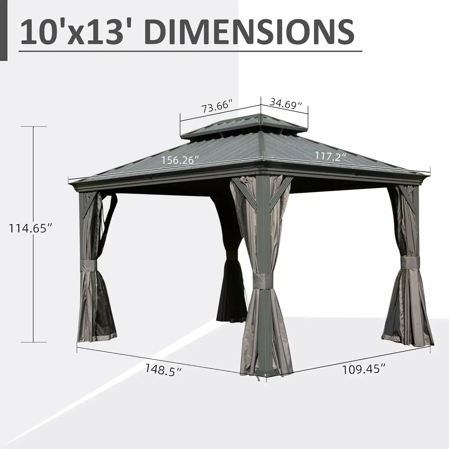 Domi outdoor living Hardtop gazebo#size_10'x13'