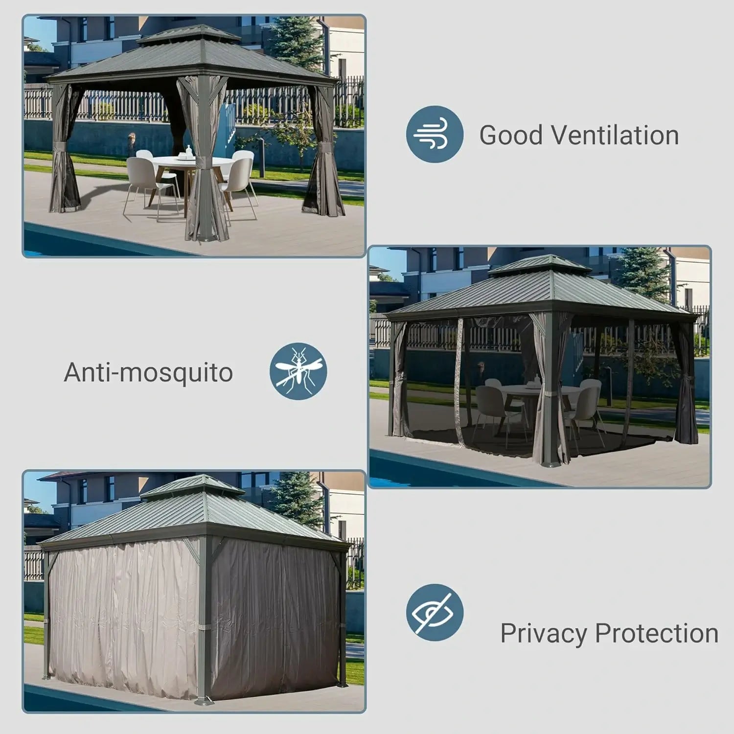 Domi outdoor living Hardtop gazebo#size_10'x13'
