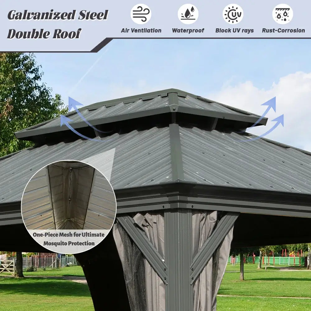 Domi outdoor living Hardtop gazebo#size_11'x13'