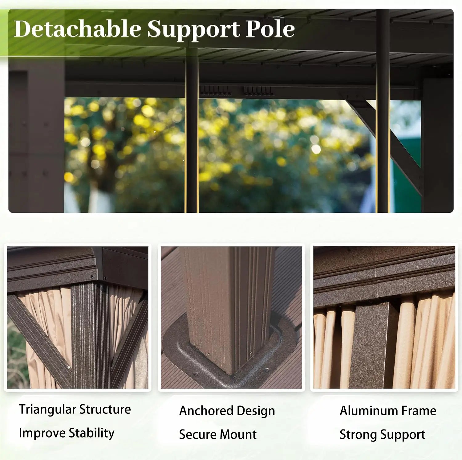 Domi Outdoor Living Wall-Mounted Hardtop Gazebo#size_12' x 16'