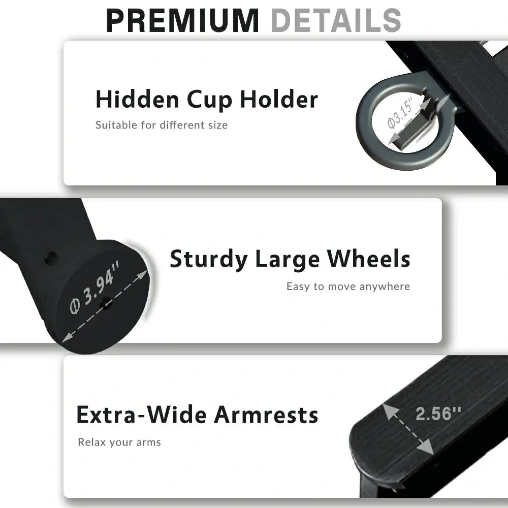 Domi Outdoor Living HDPE Chaise Lounge#color_black