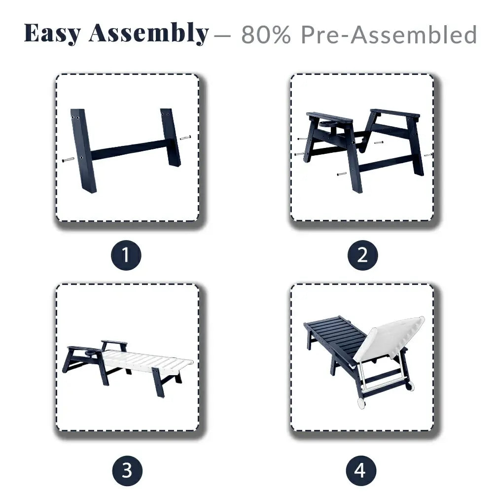 Domi Outdoor Living HDPE Chaise Lounge#color_navy blue