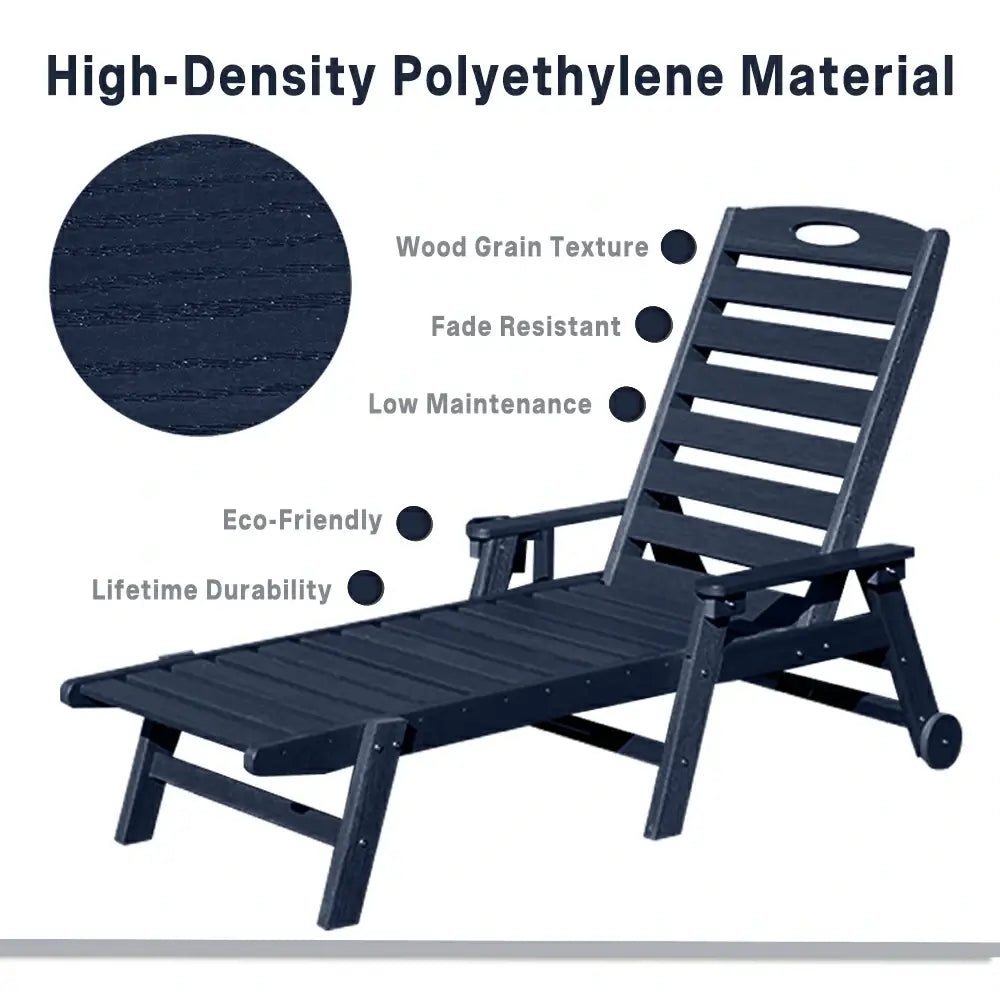 Domi Outdoor Living HDPE Chaise Lounge#color_navy blue