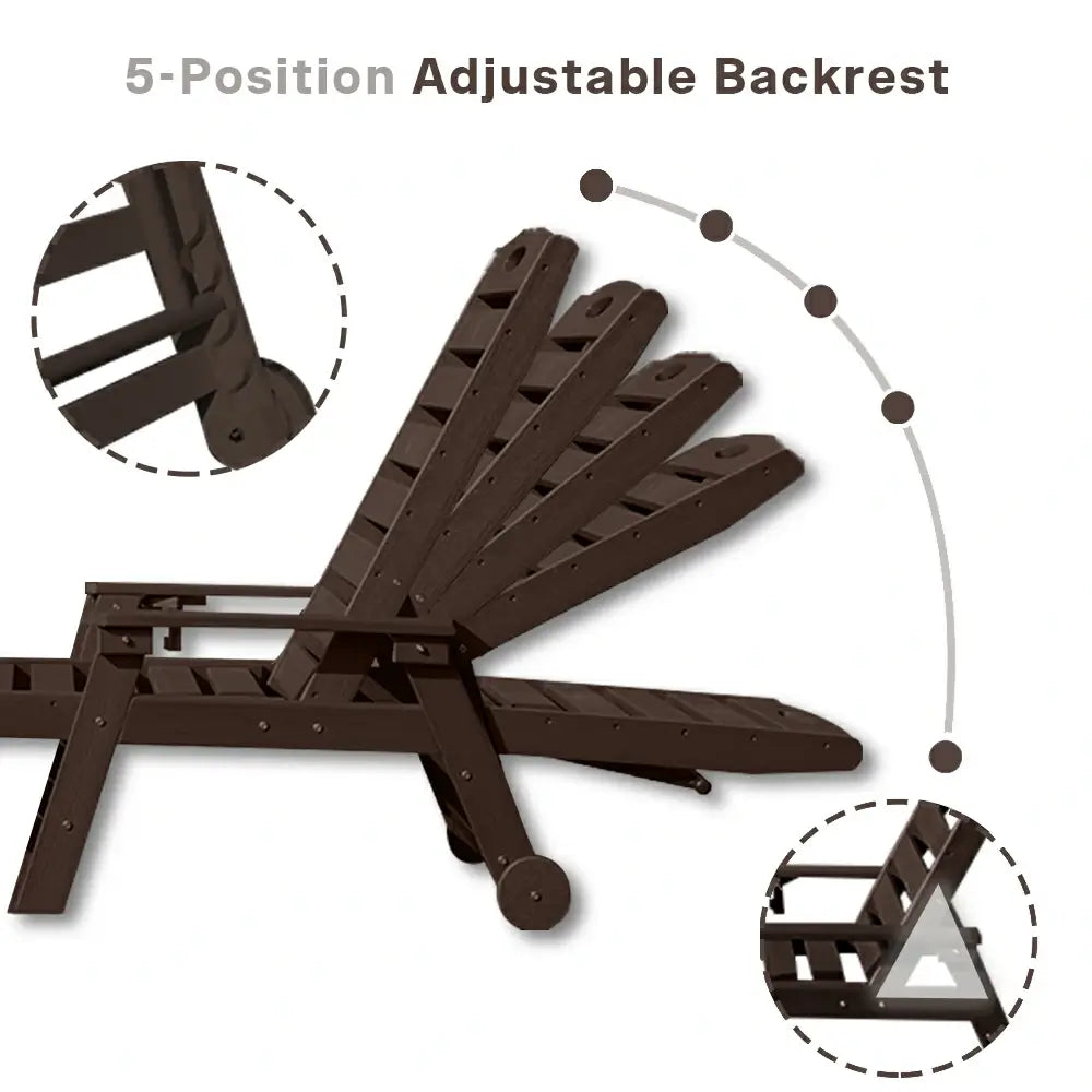 Domi Outdoor Living HDPE Chaise Lounge#color_brown