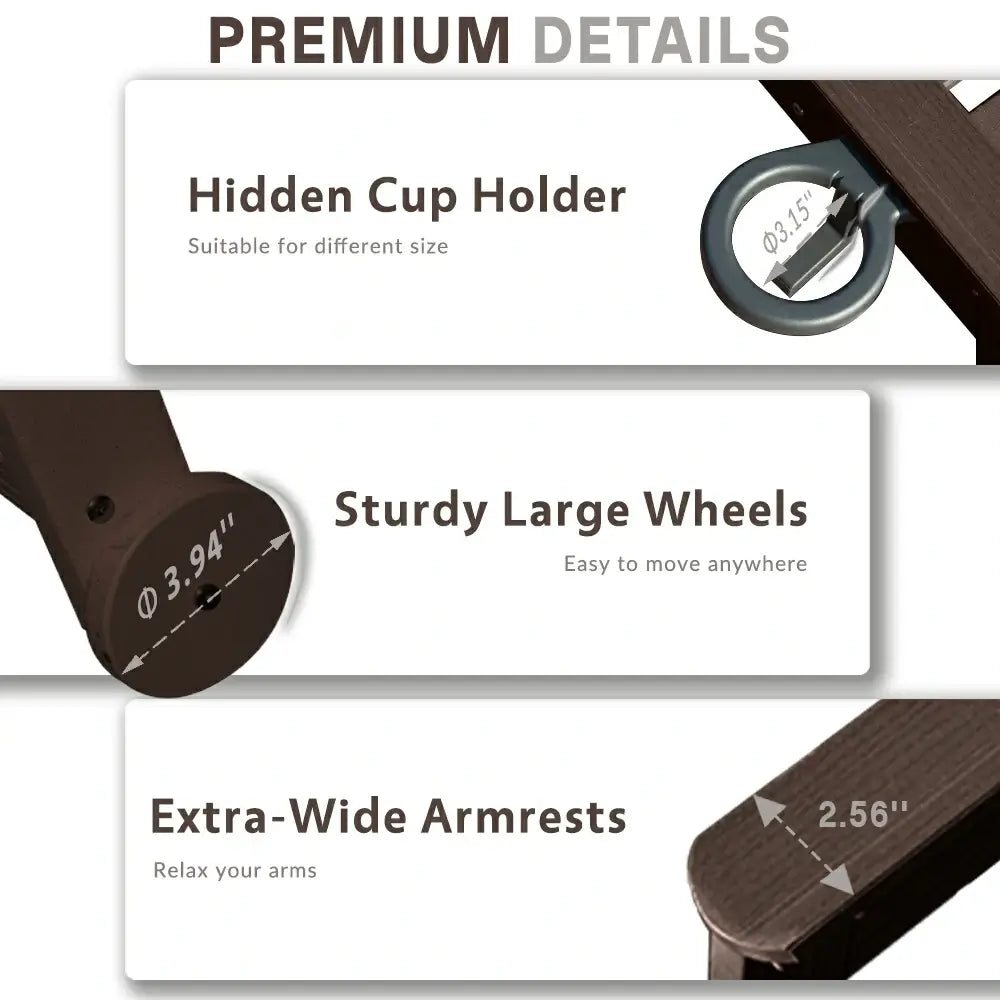 Domi Outdoor Living HDPE Chaise Lounge#color_brown