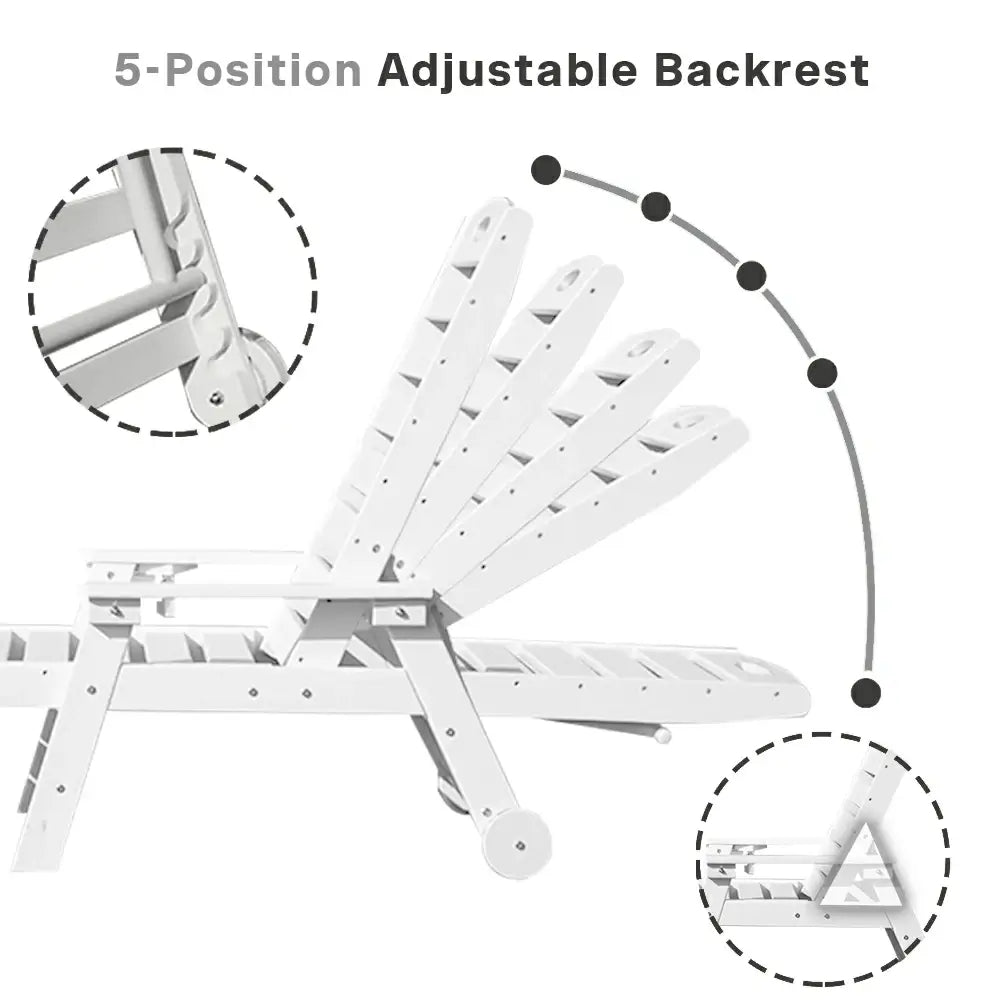 Domi Outdoor Living HDPE Chaise Lounge#color_white