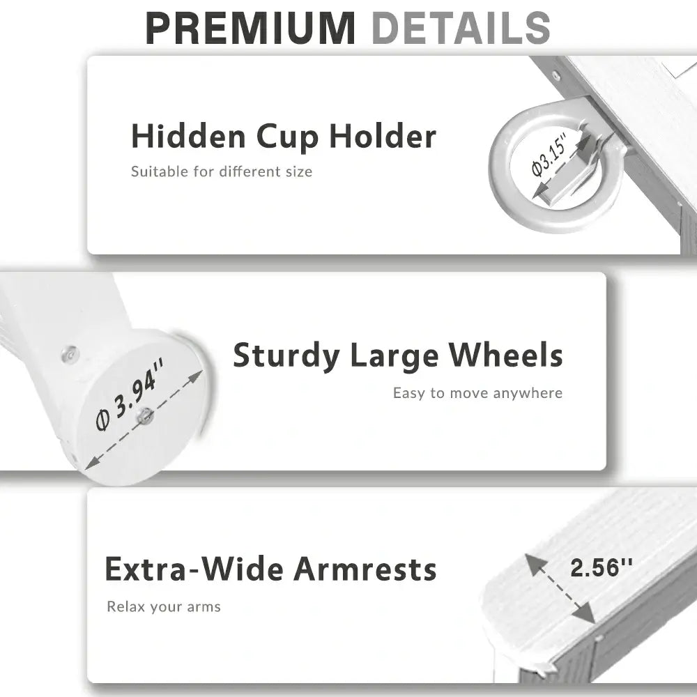 Domi Outdoor Living HDPE Chaise Lounge#color_white