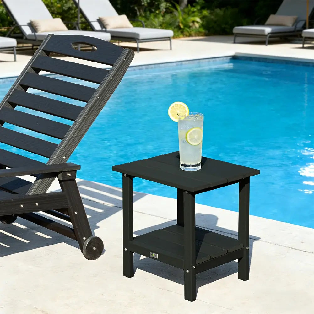 Domi Outdoor Living HDPE Side Table#color_black