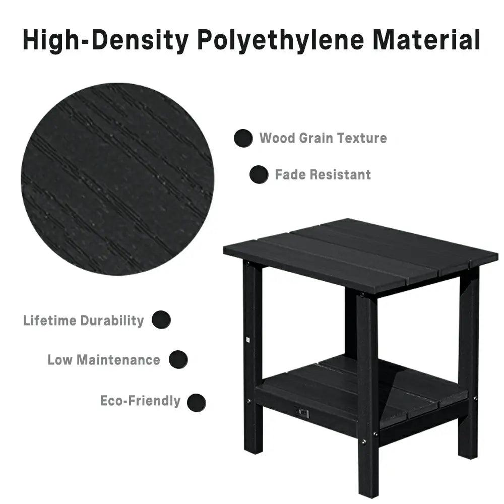 Domi Outdoor Living HDPE Side Table#color_black