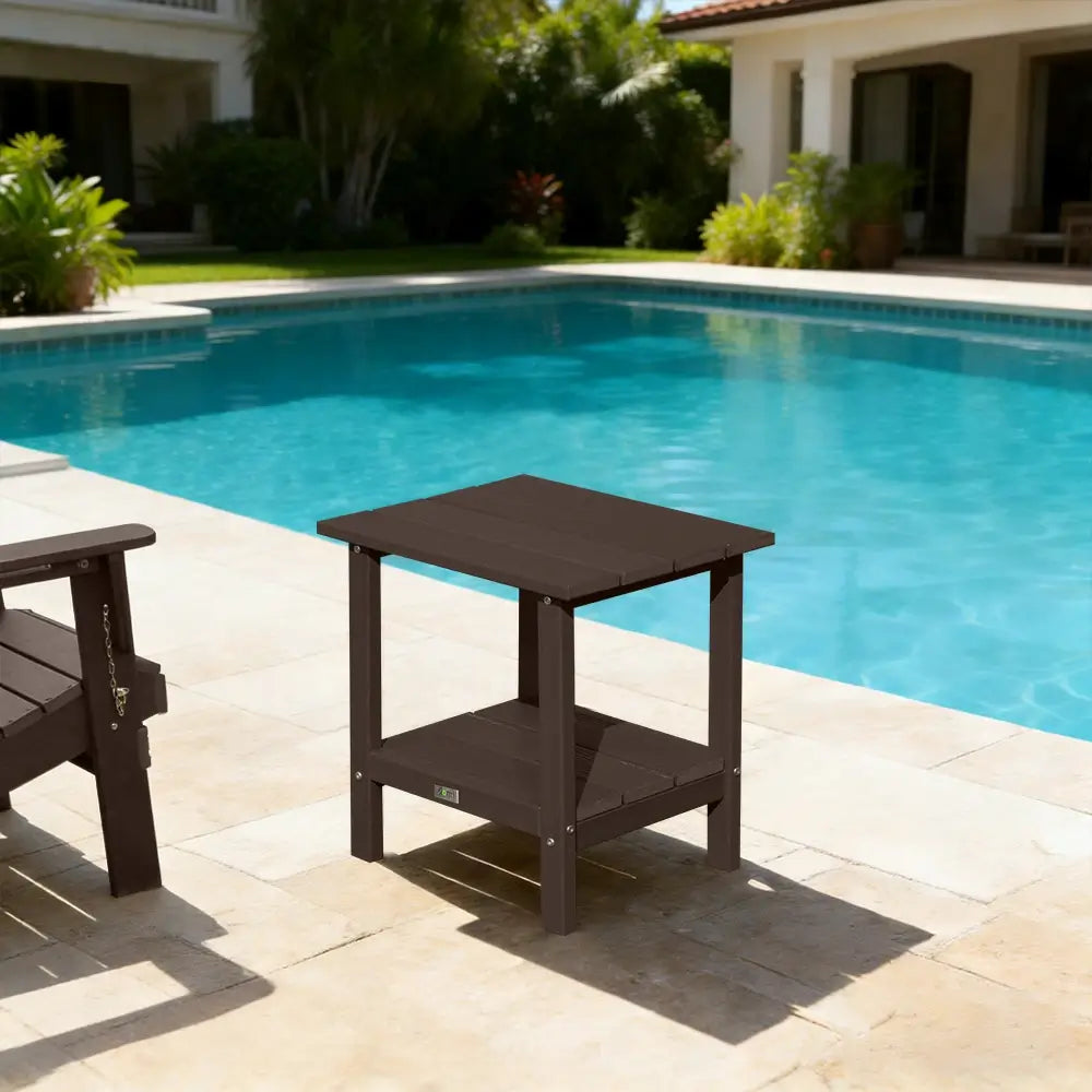 Domi Outdoor Living HDPE Side Table#color_brown