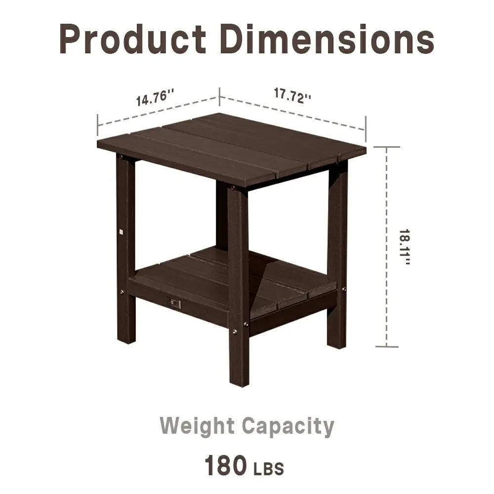 Domi Outdoor Living HDPE Side Table#color_brown