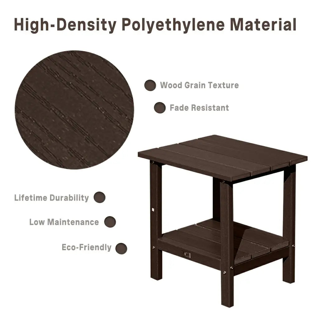 Domi Outdoor Living HDPE Side Table#color_brown