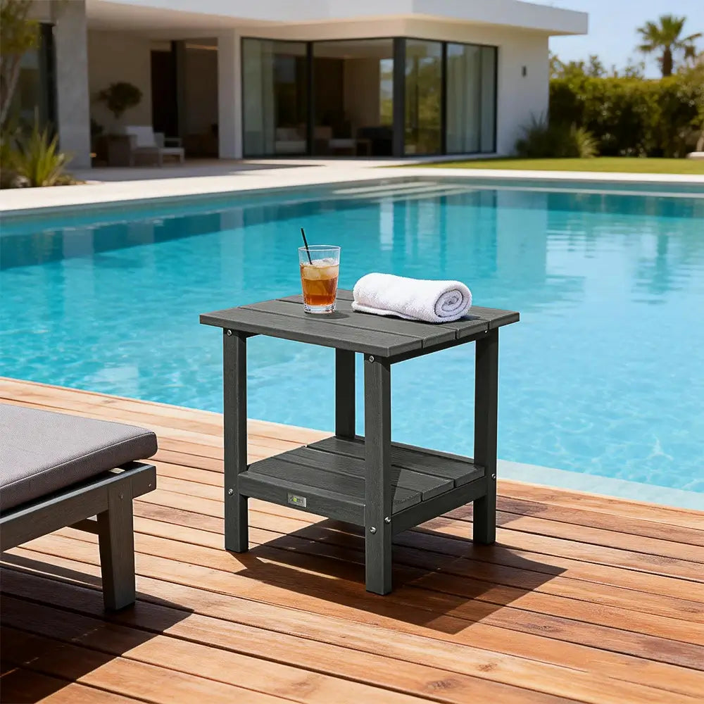 Domi Outdoor Living HDPE Side Table#color_gray