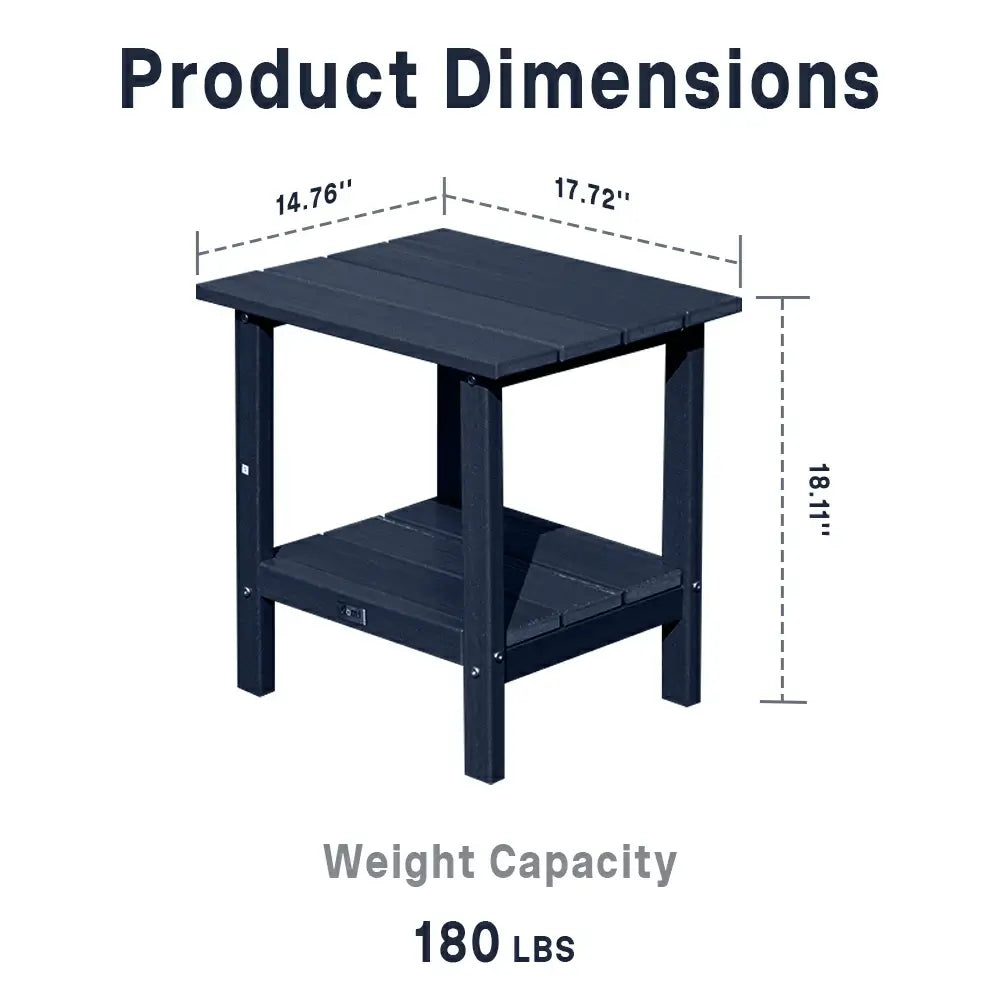 Domi Outdoor Living HDPE Side Table#color_navy blue