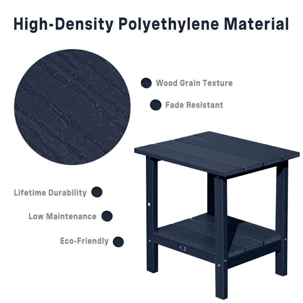 Domi Outdoor Living HDPE Side Table#color_navy blue