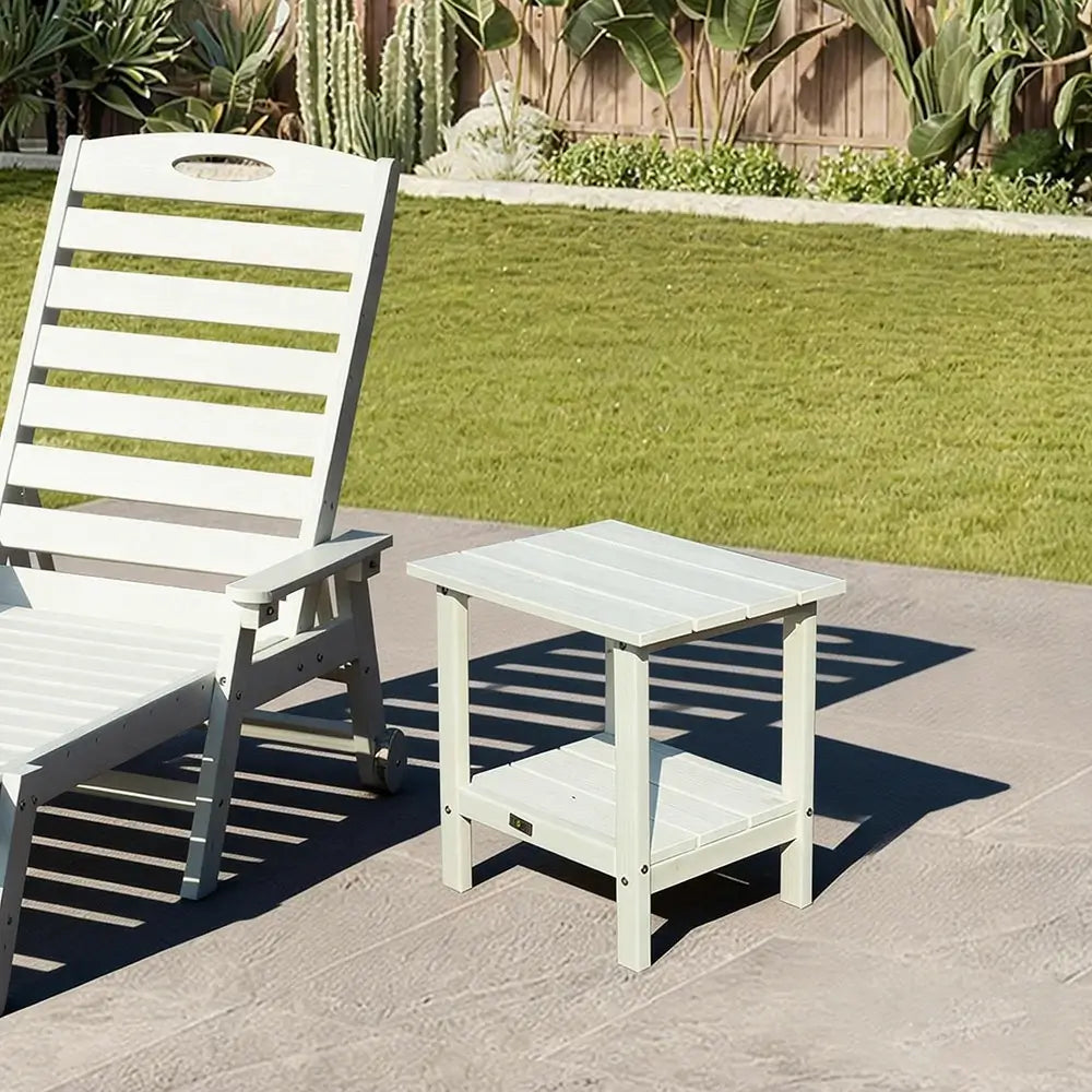 Domi Outdoor Living HDPE Side Table#color_white
