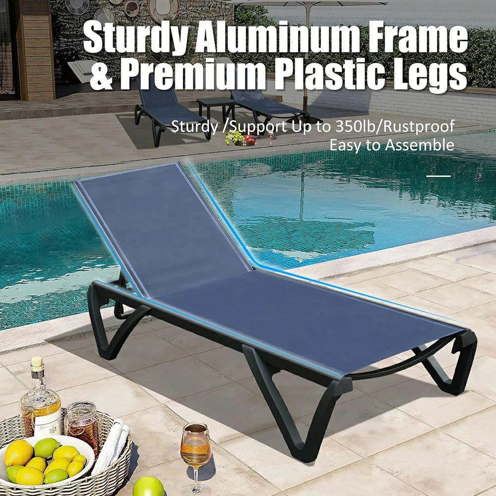 Domi Outdoor Living Pool Lounge Chair#color_Navy Blue