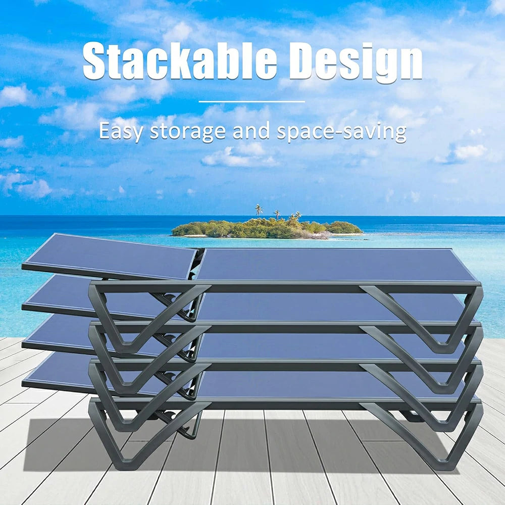 Domi Outdoor Living Pool Lounge Chair#color_Navy Blue